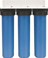 Система из 3-х фильтров Waterstry BB 1"-20" (0,6-8,8 бар, картриджи PP 10 мкм, GAC, CTO, кронштейн, ключ) (NW-BRL03)