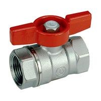 Кран шаровой GIACOMINI R251D 3/4", резьба вн/вн, стандартный проход, хромированный, ручка - бабочка красная (R251X004)